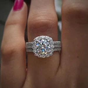 RENSINO Classic Brass Cubic Zirconia Cut Silver Plated Elegant Bridal Engagement Wedding Ring Luxury Square Shape Women