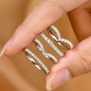 RENSINO Classic Composable Trendy Silver Plated Brass Rings Romantic Iced Cubic Zircon Elegant Unisex Ring Fashion Jewelry Gift