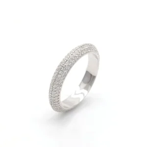 RENSINO Classic Design Full-paved Zircon Ring Female Wedding Bride Jewelry Eternal Ring 925 Sterling Silver