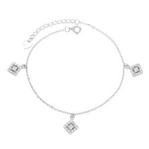 RENSINO Classic Design Real Zircon 925 Silver Bracelet Jewelry