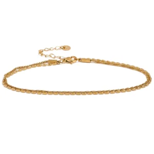 RENSINO Classic Double Layer Exquisite Chain Stainless Steel Stylish Anklet Women Trendy Summer Charm Gold Silver Jewelry