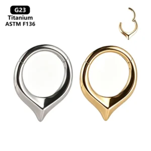RENSINO Classic Fashion Piercing ASTM F136 Titanium Nose Ring Paved Twist Hinged Segment Clicker 16G 18G Body Jewelry