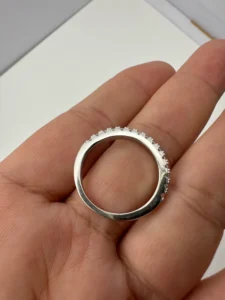 RENSINO Classic Fashion S925 Sterling Silver Ring for Women VVs1 Moissanite Full Diamond Fine Jewelry