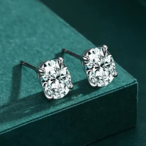 RENSINO Classic Fine Sterling Silver Stud Earrings with Zircon Wedding and Party Jewelry