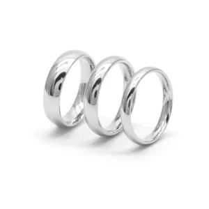 RENSINO Classic Simple 3mm 4mm 5mm Neutral Couple Plain Silver Ring 925 Sterling Silver Blank Mirror Wedding Ring