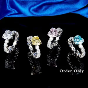 RENSINO Classic Style Heart Engagement Ring 925 Sterling Silver Cubic Zirconia Wedding Heart Ring