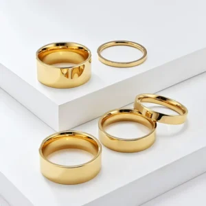 RENSINO Classic Titanium Steel Ring 2mm 10mm Men’s Women’s Fashion Accessory Stainless Steel for Engagement Party Anniversary Unisex