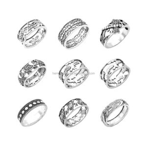 RENSINO Classic Trendy Rhodium Plated 925 Sterling Silver Engagement & Anniversary Ring Set For Men & Women Wedding & Party Gift