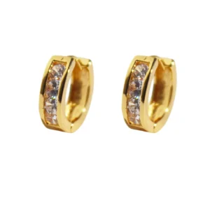 RENSINO Classic Zircon Inlaid Small Ear Rings For Women’s Daily Commutes Exquisite Round Ear Buckles High end Jewelry