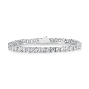 RENSINO Classical Moissanite Tennis Chain 925 Silver D Color VVS GRA Moissanite Jewelry for Women