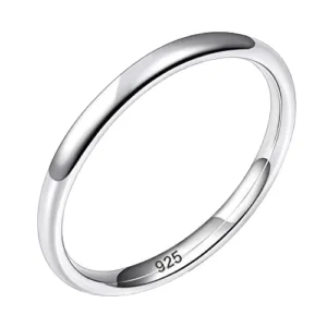 RENSINO Comfort Fit 925 Sterling Silver Men’s Women Wedding Band Fine Jewelry Simple Designer Couple Rings