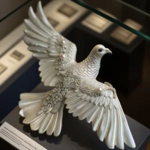 RENSINO Copper Alloy Brooch with Freshwater Pearl Women Mother Nanny Peace Dove Original Design Noble Elegant Silver Plated Gift Bulk