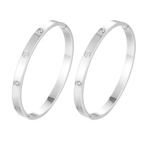 RENSINO Couple Bracelet Long Distance Touch Love Women Anti Stain Jewelry Stainless Steel Buckle Bracelet 18K Gold Bracelet