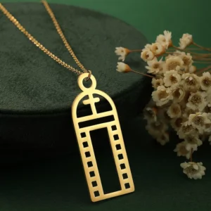 RENSINO Creative Stainless Steel Cross Punk Necklace Personalized House Shape Pendant Necklace to My Daughter