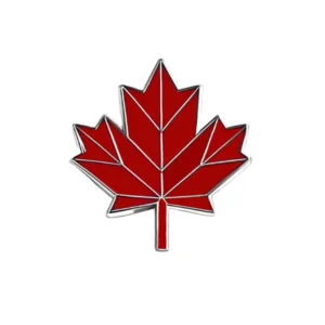 RENSINO Cross Border Canada Children’s Small Red Maple Leaf Flag Brooch Silver Plated Alloy Drop Oil Badge Pin Corsage Gifts Party