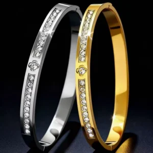 RENSINO Cross Border Titanium Steel Women’s Bracelet Stainless Steel Light Luxury Luxury Luxury Sense Niche Fashion Zircon Bracelet