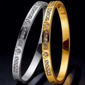 RENSINO Cross Border Titanium Steel Women’s Bracelet Stainless Steel Light Luxury Luxury Sense Niche Fashion Zircon Bracelet