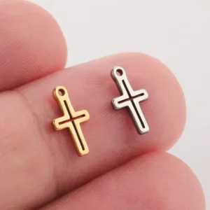 RENSINO Cross Charms Stainless Steel Pendant for Jewelry Making Vintage Religious Necklace Bracelet Jewelry Gifts DIY Fine Jewelry