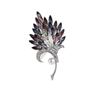 RENSINO Cross-border Butterfly Brooch Light Luxury Fashion All-match Zinc Alloy Natural Stone Animal Corsage Women’s