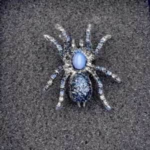 RENSINO Cross-border European American Style Retro Rhinestone Spider Fashionable High-end Men’s Suit Personalized Halloween Brooch