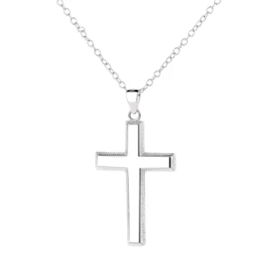 RENSINO Crucifixion Religion Zircon 925 Silver Necklace for Women