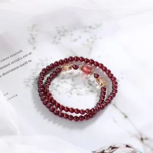 RENSINO Crystal Beaded Sterling Silver Gold Plated Trendy Bracelet Geometric Design Unique Niche Best Friend Token Women Anniversary