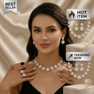 RENSINO Crystal Rhinestone Christian Fashion Jewelry Sets with Silver Plated Necklace and Earrings for Wedding Engagement Party and Gift