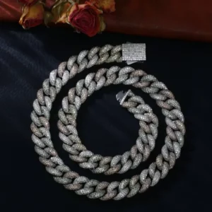 RENSINO Cuban Necklace S925 Sapphire Length 46.5cm Metal Weight 119.33g Customizable