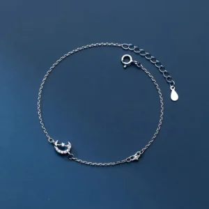 RENSINO Cubic Zirconia Cupid’s Arrow Shape 925 Sterling Silver Charm Bracelets Fashion Jewelry for Women