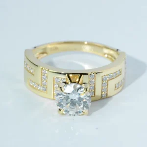 RENSINO Custom 1.4CT Vvs Lab Grown Diamond Engagement Rings for Women Yellow Gold 925 Silver Engagement Ring Jewelry