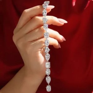 RENSINO Custom 10K 14K 18K Vvs Lab Grown Diamond Tennis Bracelet IGI Certified Multi Shape CVD HPHT Made Diamond Tennis Chain Women