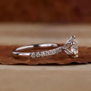 RENSINO Custom 14K Gold Platinum 925 Sterling Silver Round Cut Lab Grown Diamond Engagement Ring MOQ 1 Sample Order