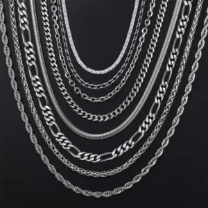 RENSINO Custom 925 Silver Crystal Pendant Chain Necklace Trendy Lightweight Adjustable Office Wear Bold Fashion Necklace