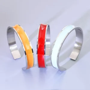 RENSINO Custom 925 Silver Fashion Bangle Stainless Steel Enamel Jewelry for Women Custom Logo OEM ODM Jewelry Factory Supply