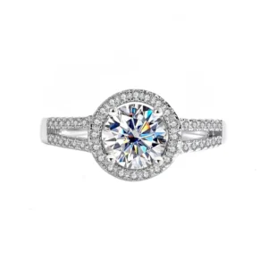 RENSINO Custom 925 Sterling Silver Exquisite Wedding Engagement Jewelry Diamond Ring for Women