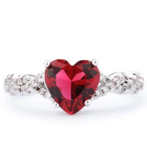 RENSINO Custom 925 Sterling Silver Heart Adjustable Ring 5A Cubic Zirconia Diamond Wedding Silver Band Ring
