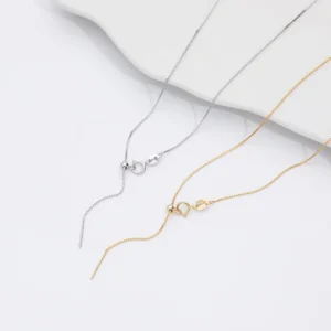 RENSINO Custom 925 Sterling Silver Italy Box Thin Chain Adjustable Box Chain Necklace Gold 18k Plated Necklace Fine Jewelry