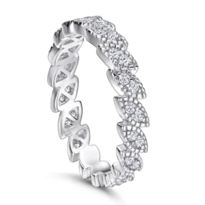 RENSINO Custom 925 Sterling Silver Ring with 18K Gold Plating and Zircon Trendy Women’s Party Wedding Ring for Engagement