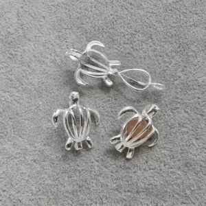 RENSINO Custom 925 Sterling Silver Sea Turtle Pearl Cage Pendant Necklace OEM ODM Hawaiian Ocean Animal Jewelry