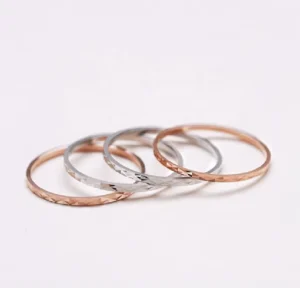 RENSINO Custom 925 Sterling Silver Simple Smooth Ladies Finger Rings for Women Jewelry
