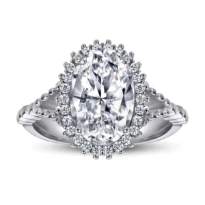 RENSINO Custom 925 Sterling Silver Wedding Ring Set 18K Gold Plated Round Brilliant Cut Zircon Moissanite Gemstone