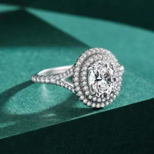 RENSINO Custom 925 Sterling Silver Women’s Engagement Ring Fine Jewelry GRA Certified Moissanite Unique Ring for Women
