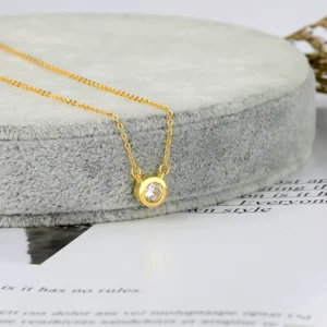 RENSINO Custom Brass Jewelry Geometry Forever Love Pendant Necklace Bling Gemstone Rhinestone Waterproof Jewelry