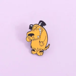 RENSINO Custom Casting Zinc Alloy Dastardly Yellow Dog Laugh Enamel Pins Funny Cartoon Anime Dog Brooch Clothes Lapel Badge Jewelry Gift