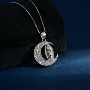 RENSINO Custom Christian CNAS Certified Rhodium Plated Cubic Zirconia Virgin Mary Pendant Charm Sterling Silver Fine Jewelry