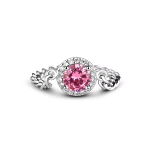 RENSINO Custom Classic 925 Sterling Silver Jewelry Minimalist Inlaid Zircon Chain Rings
