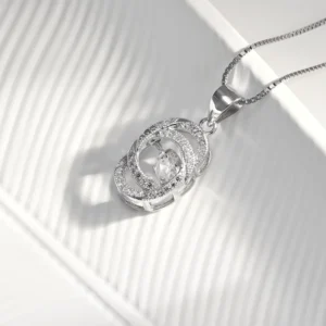 RENSINO Custom Classic Charm Pendant Cubic Zirconia Eye Rhodium Plated 925 Sterling Silver Anniversary Fine Jewelry
