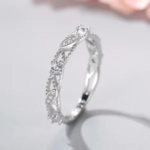 RENSINO Custom Design 925 Sterling Silver Rhodium Plated Rings for Women Classic Style Wedding and Party Jewelry Accessories