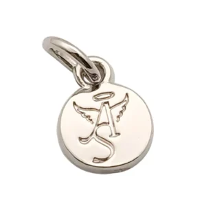 RENSINO Custom Engraved Metal Jewelry Tags With logo Round Shape Metal Name Charms for Bracelet