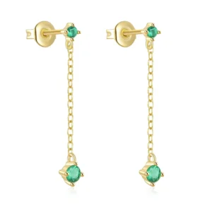 RENSINO Custom Fashion 925 Sterling Silver Women’s Tassel Zircon Chain Earrings